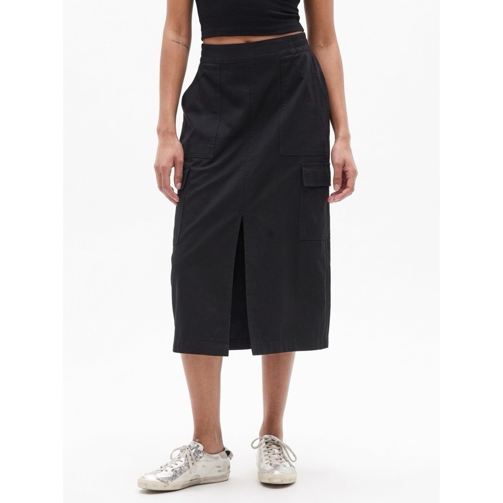 Athleta Black Brooklyn Height High Rise Cargo Skirt 12 Utility Clean Girl Active